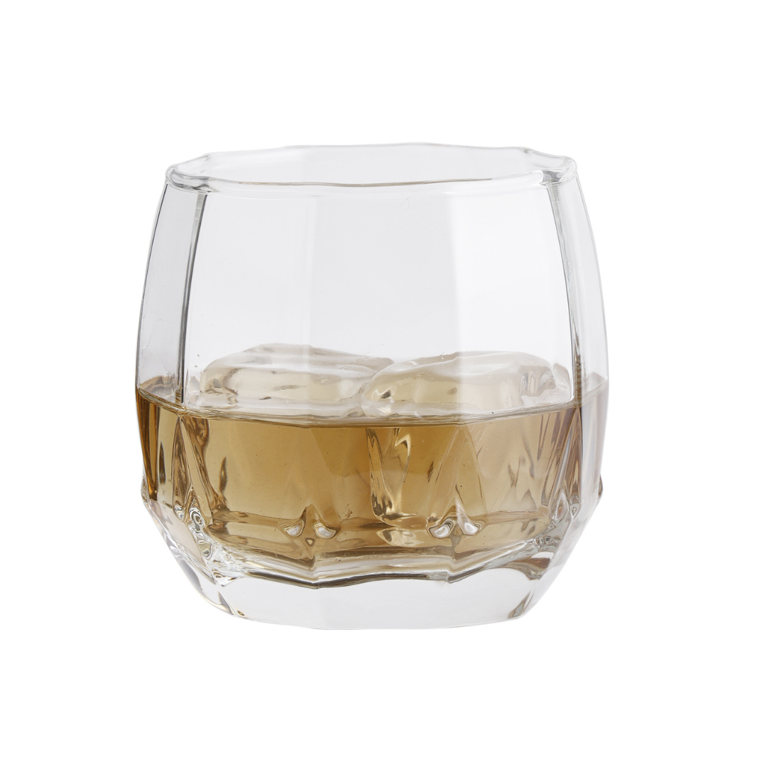 Ocean Jubilee Rock Whiskey Glass, 340 ml, Set of 6, Transparent