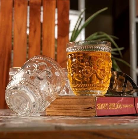 Yamasin CRYSTAL WHISKY GLASS SET OF 6PC  340ML - With Gold Line