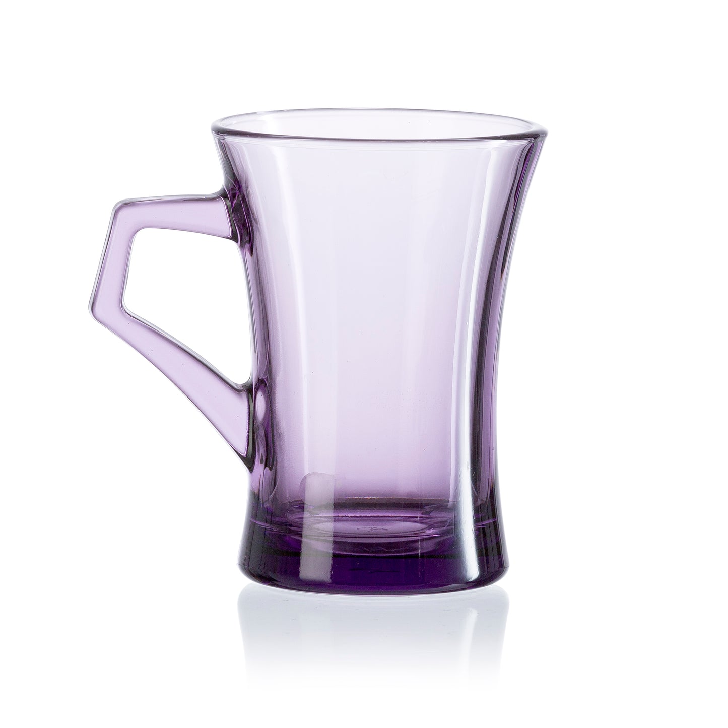 Pasabahce Azur Purple Glass Mug Transparent 210 ml in Set of 6 Pcs, Perfect fit for Tea/Coffee.