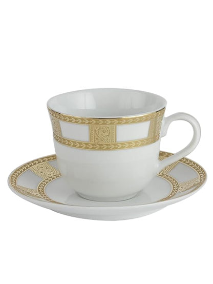 Azure Premium Porcelain Cup & Saucer Set, 12 pcs, Golden