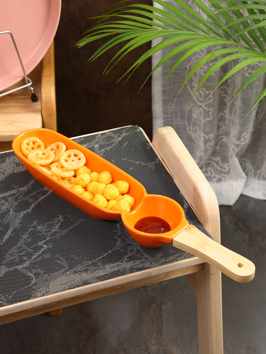 Narradora Adore Snack Dish 42CM +9CM +5CM Set of 1PC -Orange Perfect for Gifting