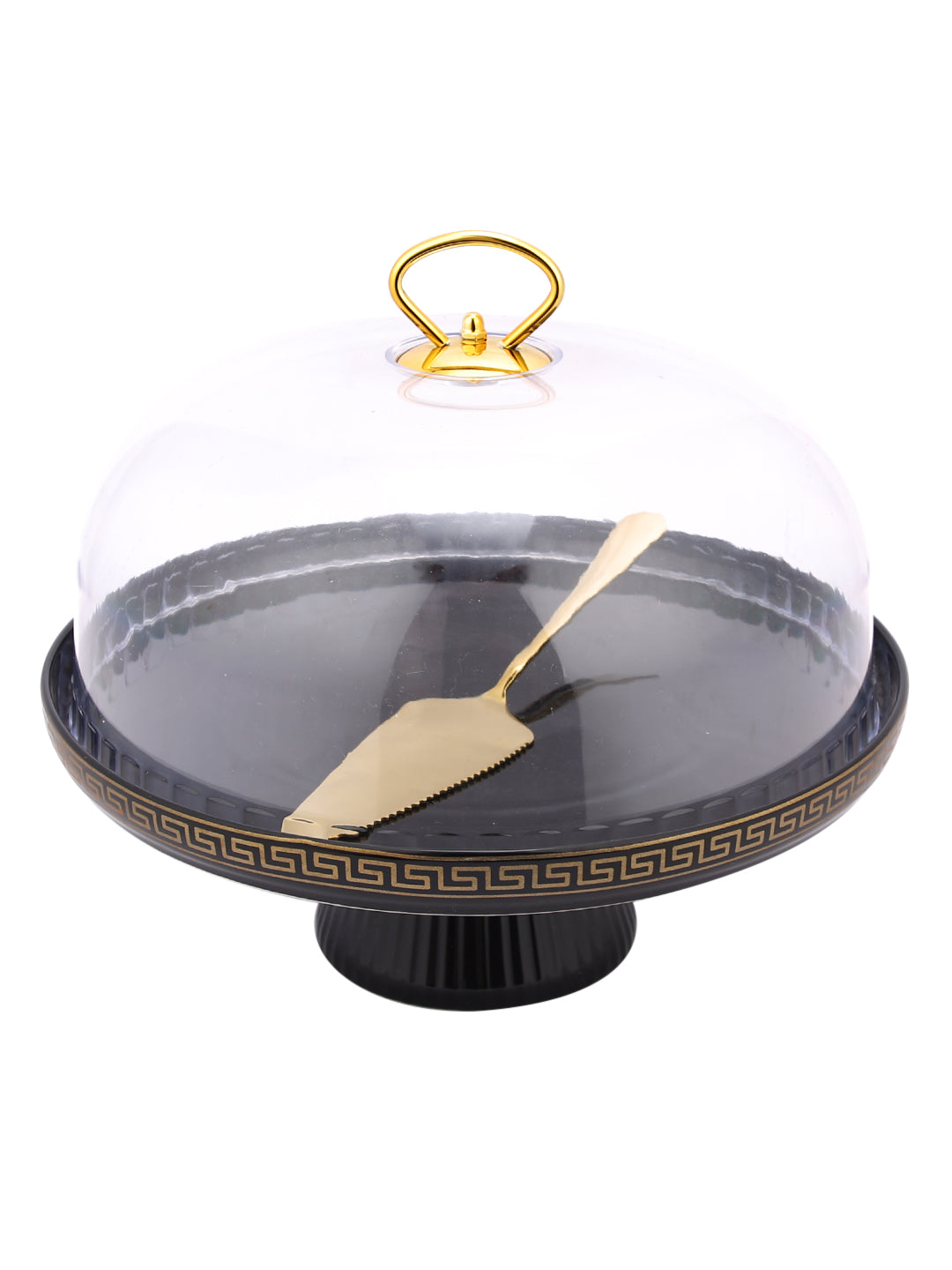 Narradora Cake Stand  | 1 Layer with LID Black Matt Gold Gift Box Easy to USE Perfect for Display Cake, Serving.