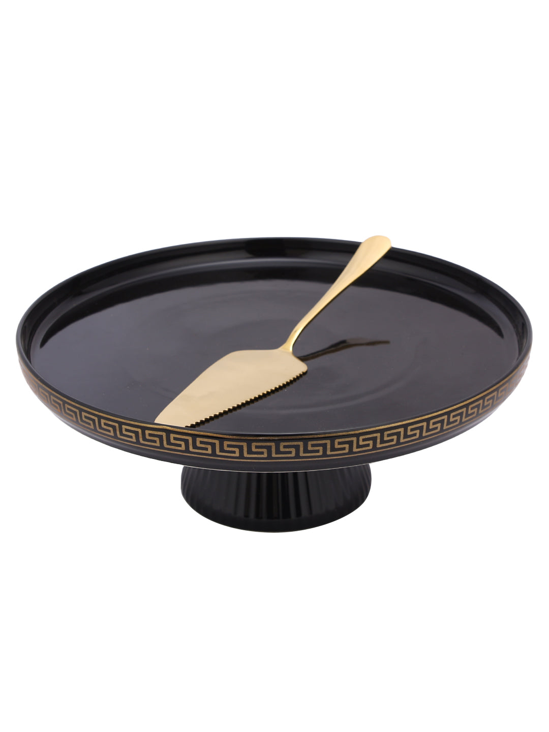 Narradora Cake Stand  | 1 Layer with LID Black Matt Gold Gift Box Easy to USE Perfect for Display Cake, Serving.