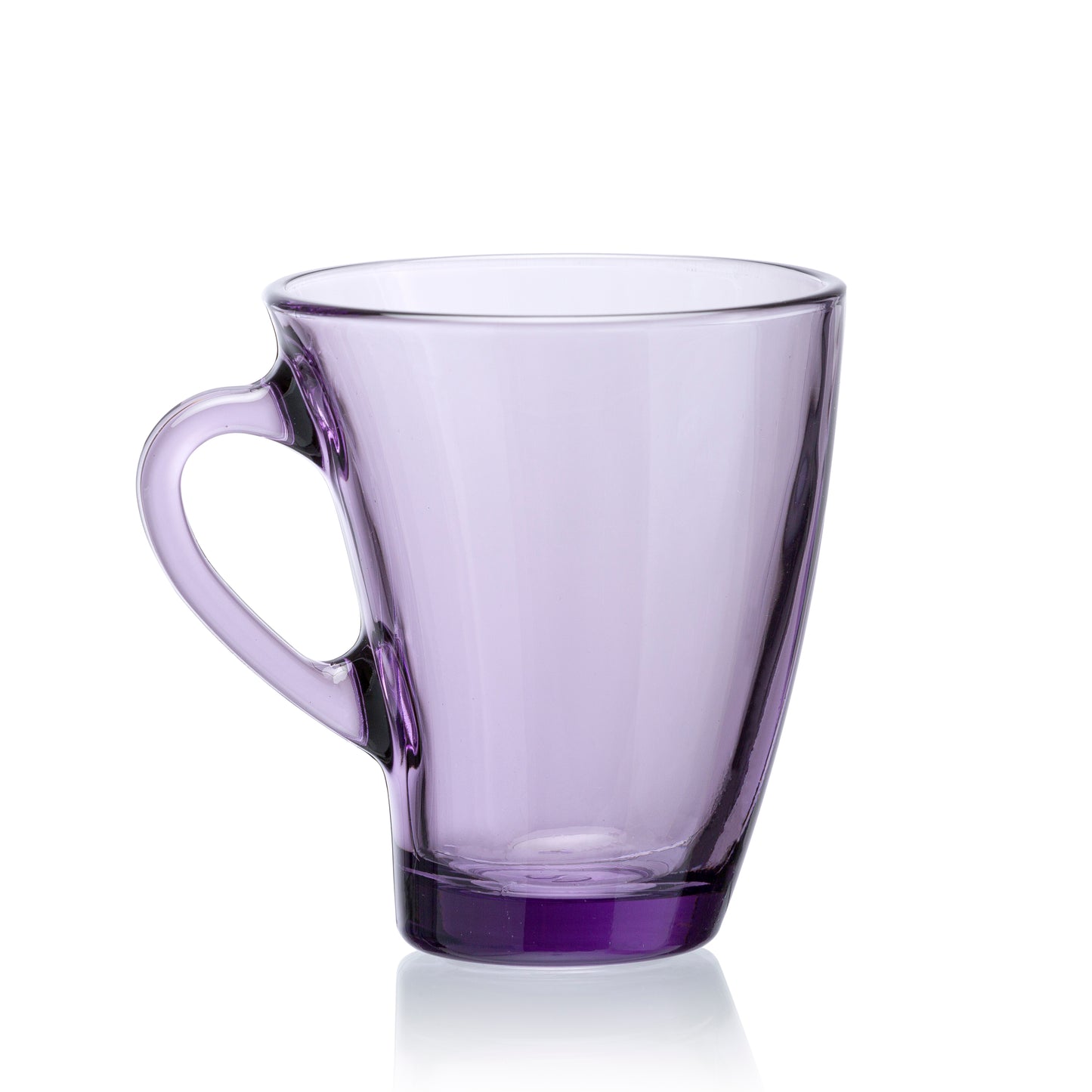 Pasabahce Penguen Purple Glass Mug Transparent 170 ml in Set of 6 Pcs, Perfect fit for Tea/Coffee.