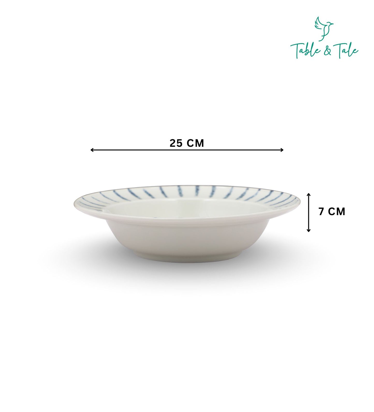 Table & Tale Premium Porcelain Deep Plate | Heritage Blue
