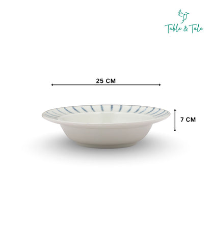Table & Tale Premium Porcelain Deep Plate | Heritage Blue