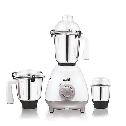 Echt GL 10S Mixer Grinder 1000 Watt, 3 Stainless Steel Jars, Wet Jar (1500 ml), Multipurpose Jar (1000 ml) and Chutney Jar (300ml); with 3 Speed Control, with 2 years warranty, White