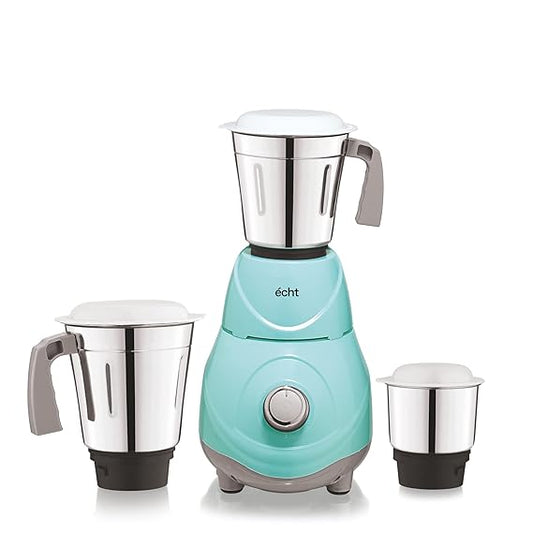 Echt RC 5s Mixer Grinder 550 Watt, 3 Stainless Steel Jars,Wet Jar (1500 ml), Multipurpose Jar (1000 ml), Chutney Jar (300 ml); with 3 Speed Control, with 2 years warranty, Green