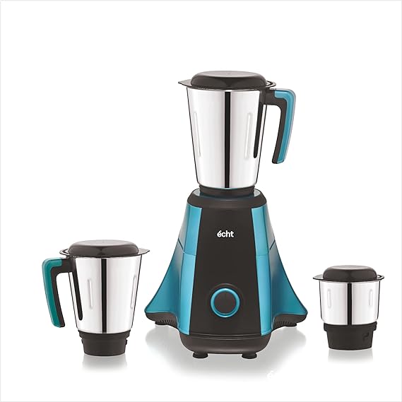 Echt NT 7s Mixer Grinder 750 Watt, 3 Stainless Steel Jars,Wet Jar (1500 ml), Multipurpose Jar (1000 ml), Chutney Jar (300ml); with 3 Speed Control, with 2 years warranty, Blue