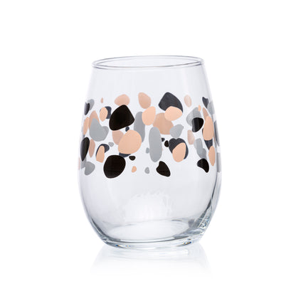 Pasabahce Pebble Printed Glass Transparent 350 ml in Set of 6 Pcs, Perfect fit for Water/Juice.