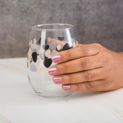 Pasabahce Pebble Printed Glass Transparent 350 ml in Set of 6 Pcs, Perfect fit for Water/Juice.