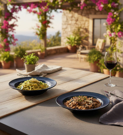 Table & Tale Premium Porcelain Deep Plate | Midnight Blue