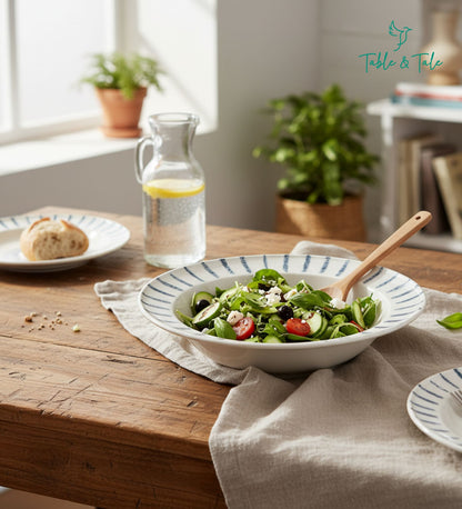 Table & Tale Premium Porcelain Deep Plate | Heritage Blue