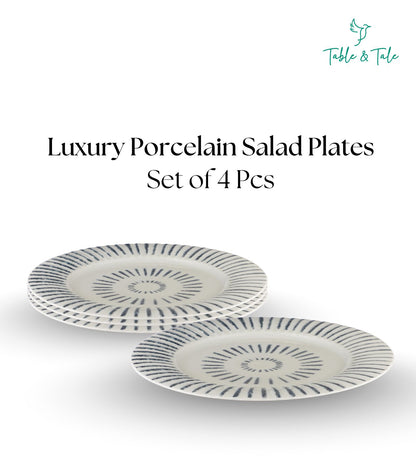 Table & Tale Premium Porcelain Salad Plate | Heritage Blue