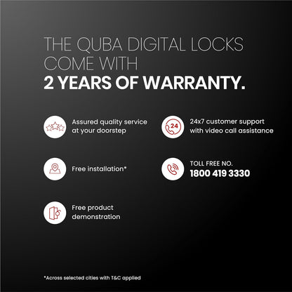 The Original QUBA Quest Smart Digital Lock: 5-Way Unlocking - Biometric Fingerprint Access | WiFi Remote Unlocking | RFID Access Card | Pincode | Mechanical Key | Hijack Alarm |2 Years Warranty