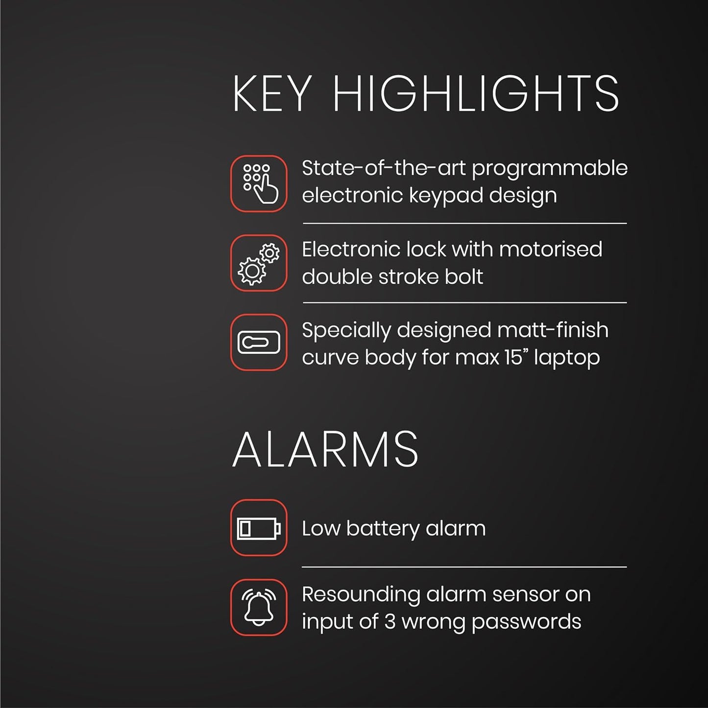 Quba Digital Safe: Pristine 2-way Access Dual Bolt Motorized Lock, Two Password Sets, Low Battery Alarm, Wrong Password Alert, Locked & Opened Signal