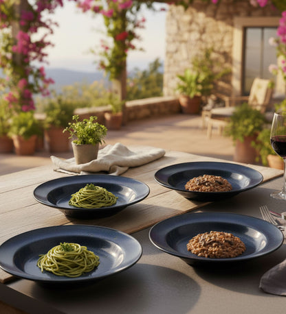 Table & Tale Premium Porcelain Deep Plate | Midnight Blue