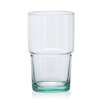 Pasabahce Hill Eco Friendly Glass Green Transparent 440 ml in Set of 4 Pcs, Perfect fit for Water/Juice.