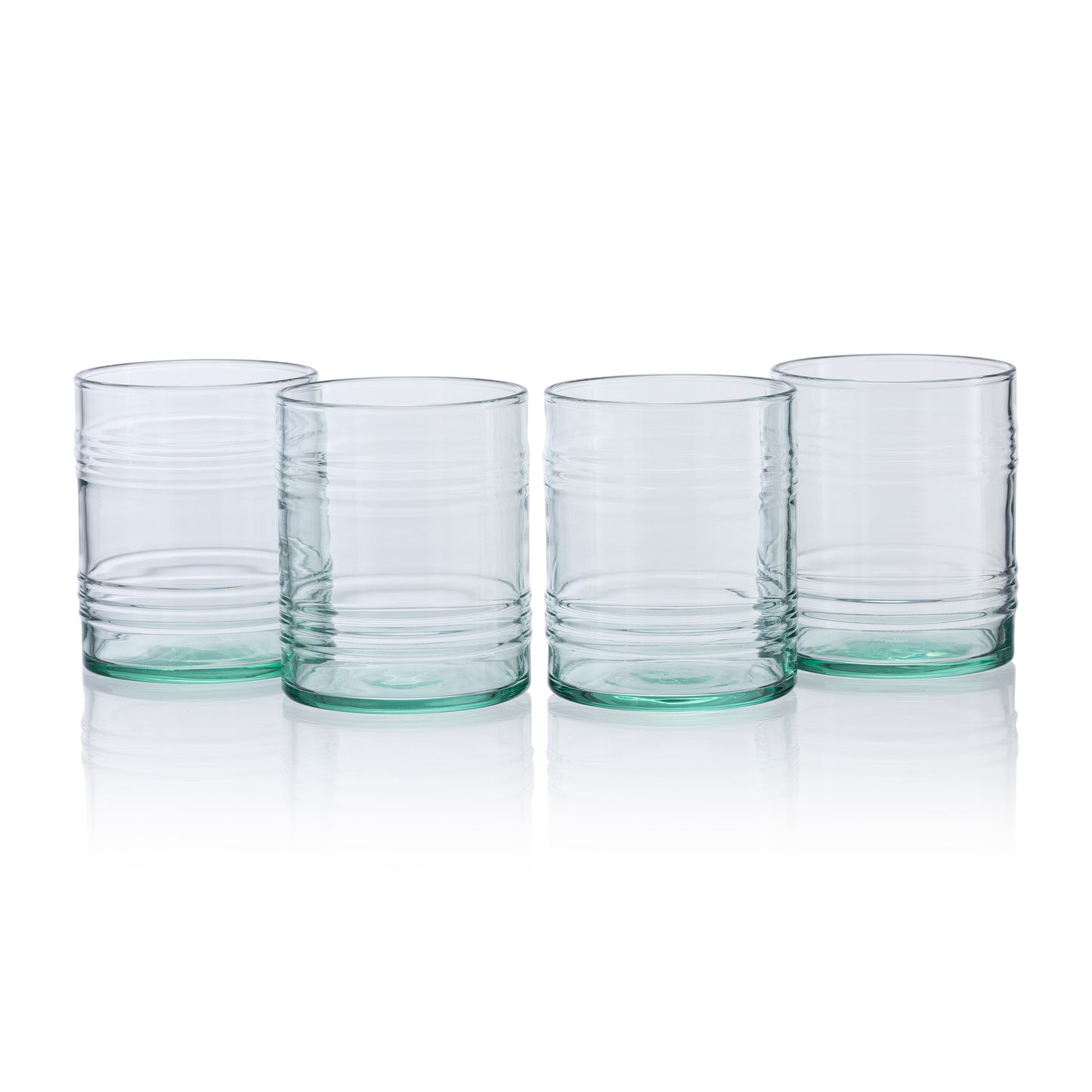 Pasabahce Tincan Eco Friendly Green Glass Transparent 280 ml in Set of 4 Pcs, Perfect fit for Water/Juice.