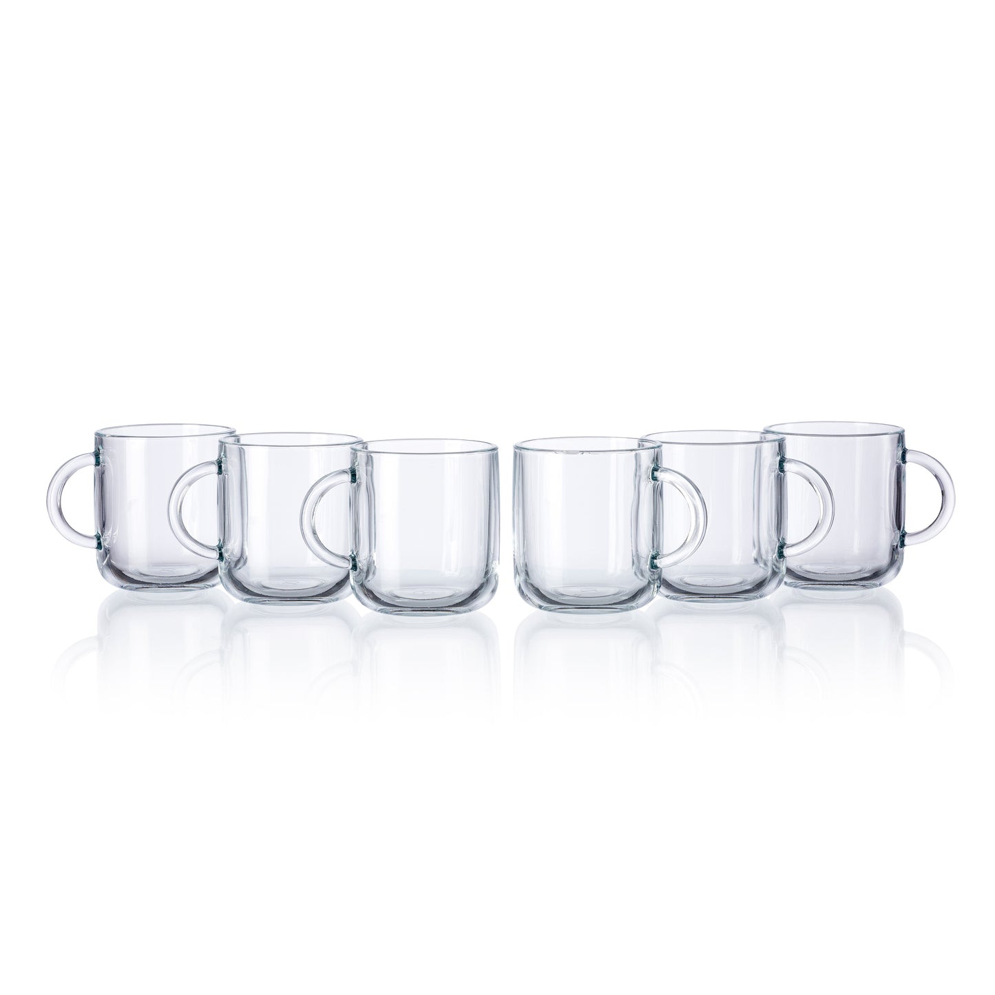 Pasabahce Iconic Glass Mug Transparent 245 ml in Set of 6 Pcs, Perfect fit for Milk/Tea/Coffee.