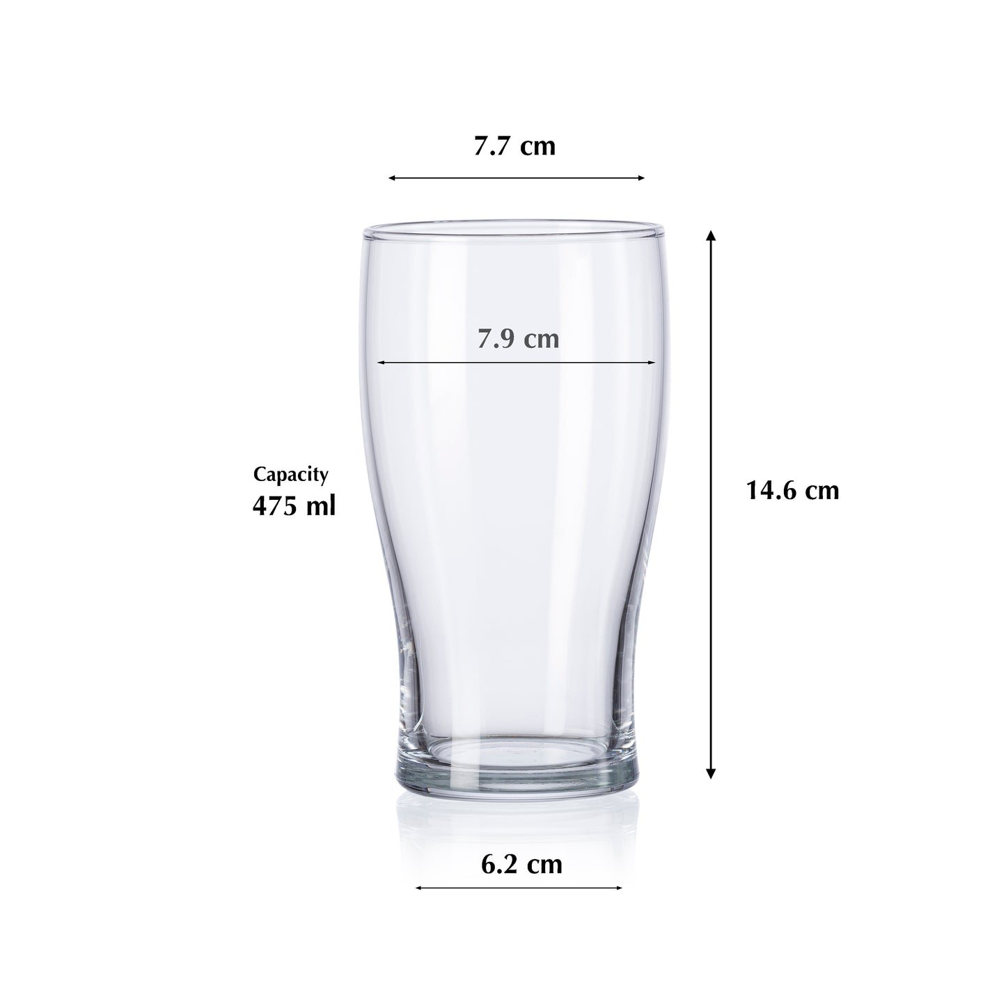 Pasabahce Tulip Beer Glass Transparent 475 ml in Set of 2 Pcs, Perfect fit for Beer.