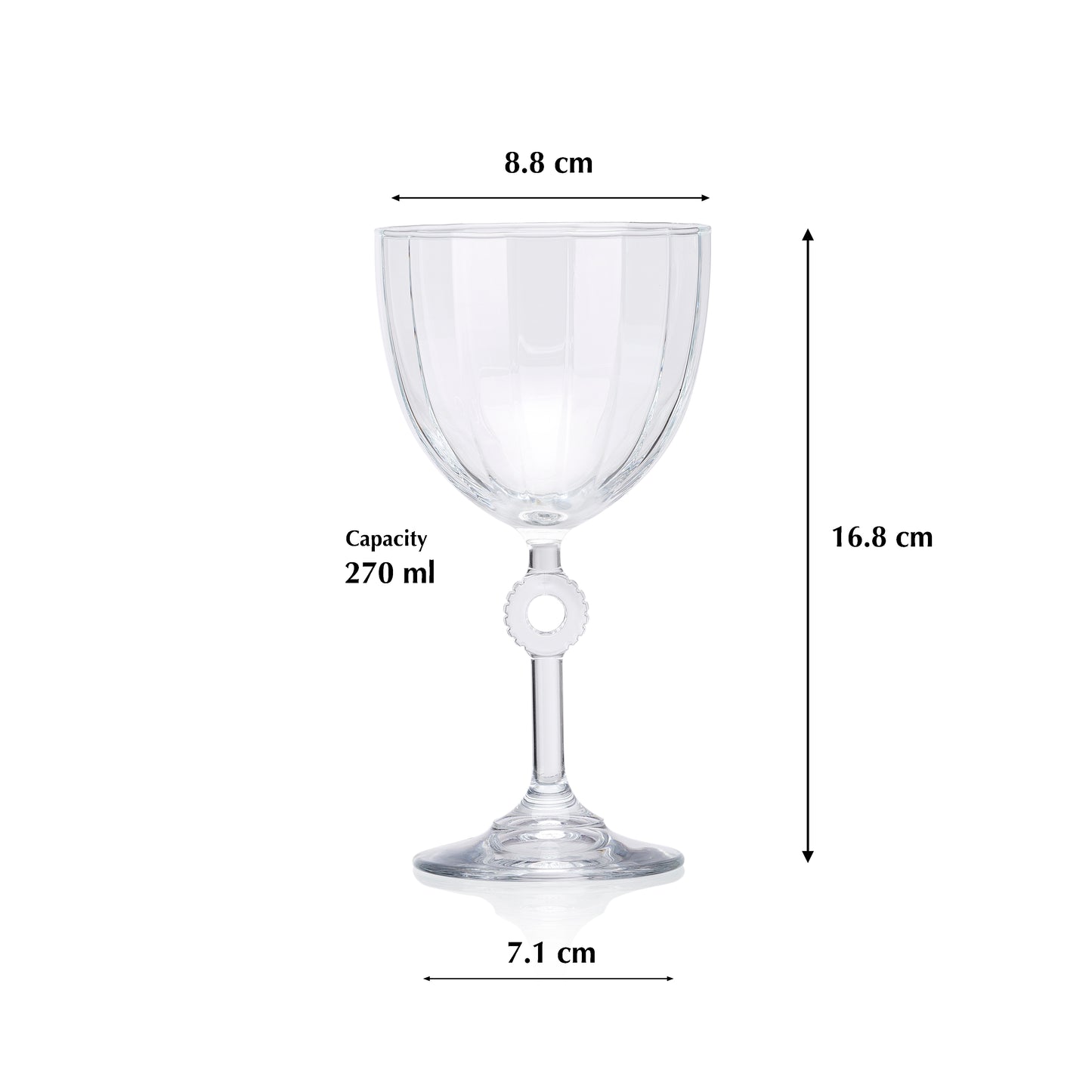 Pasabahce Amore Wine Glass Transparent 270 ml in Set of 2 Pcs