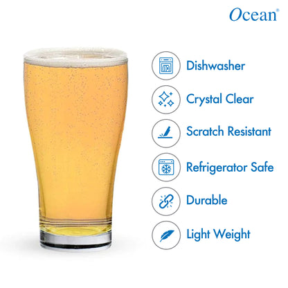 Ocean Conical Super Glass Set, 425ml, Set of 6