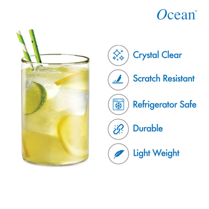 Ocean High Ball Borosilicate Glass,300ml-Set of 6