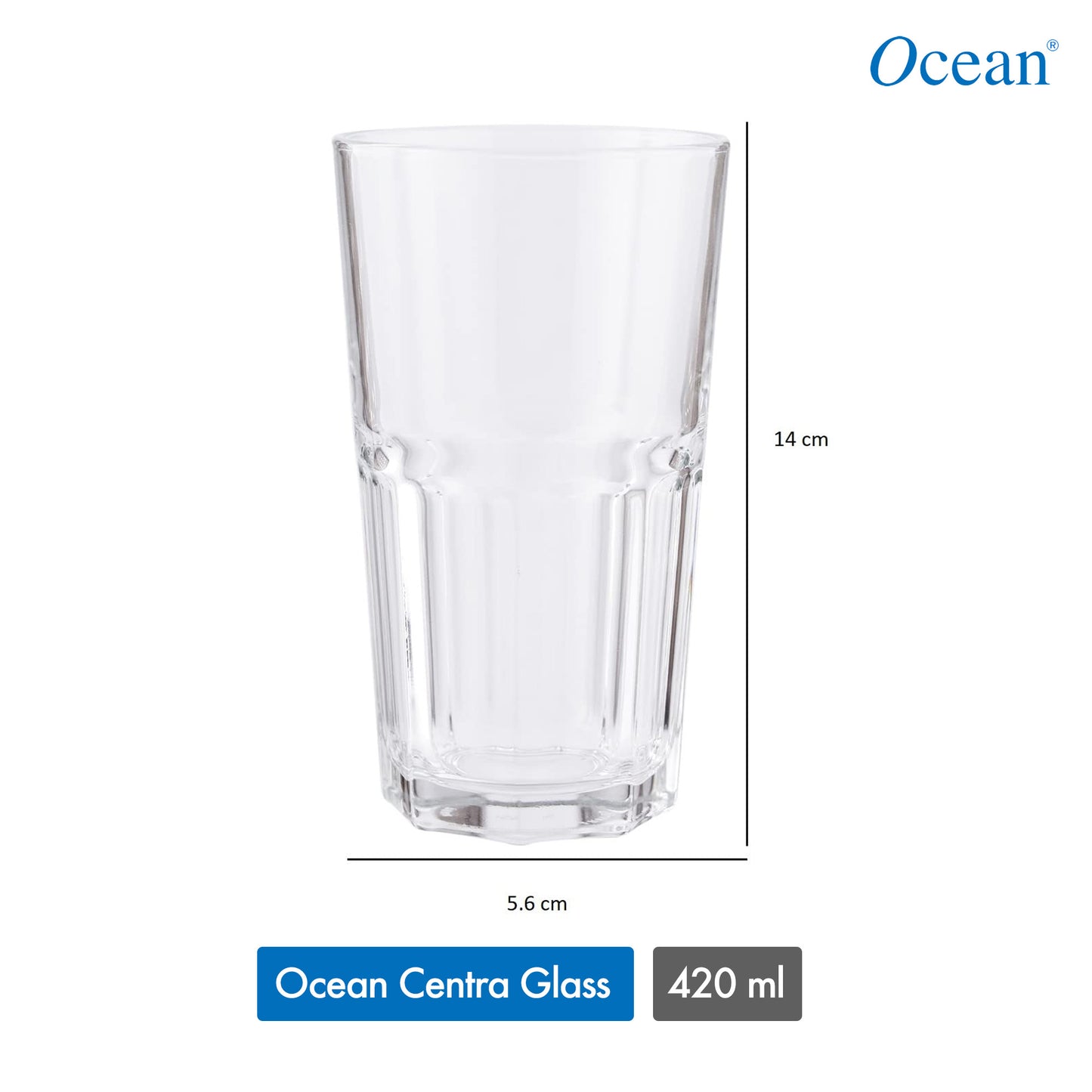 Ocean Centra Long Drink Glass, 420ml-Set of 6