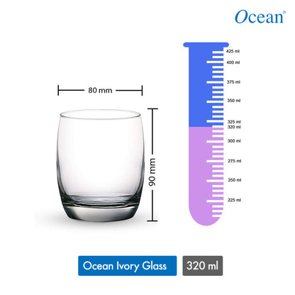 Ocean Ivory Rock Glass (320 ml)-Set Of 6