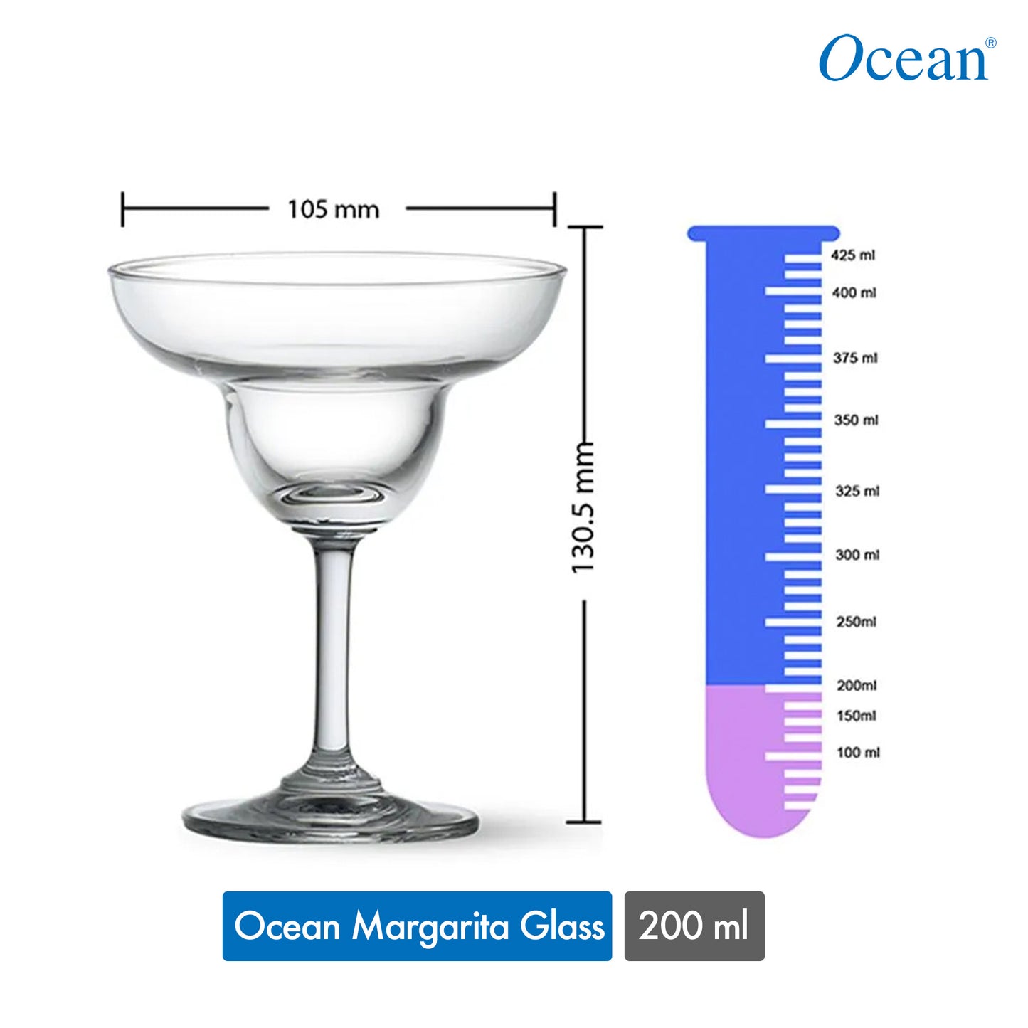 Ocean Classic Margarita Glass 200ML-Set of 6