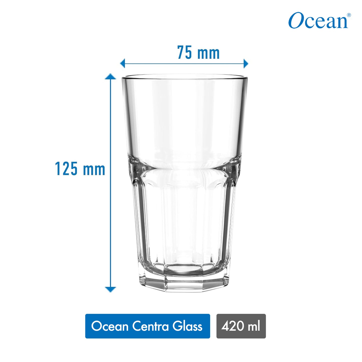 Ocean Centra Hi Ball Glass Set, 300 ml, Set of 6