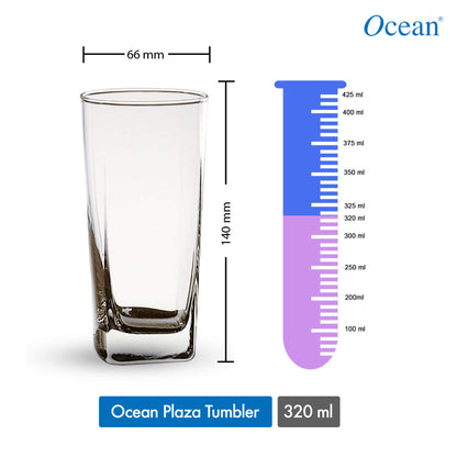 Ocean Tiara, Glassware Glass, Transparent, 270ml, Set of 6