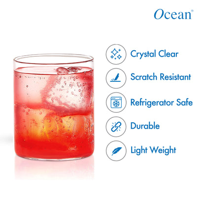 Ocean LUMI ROCK Borosilicate Glass,230ml-Set of 6