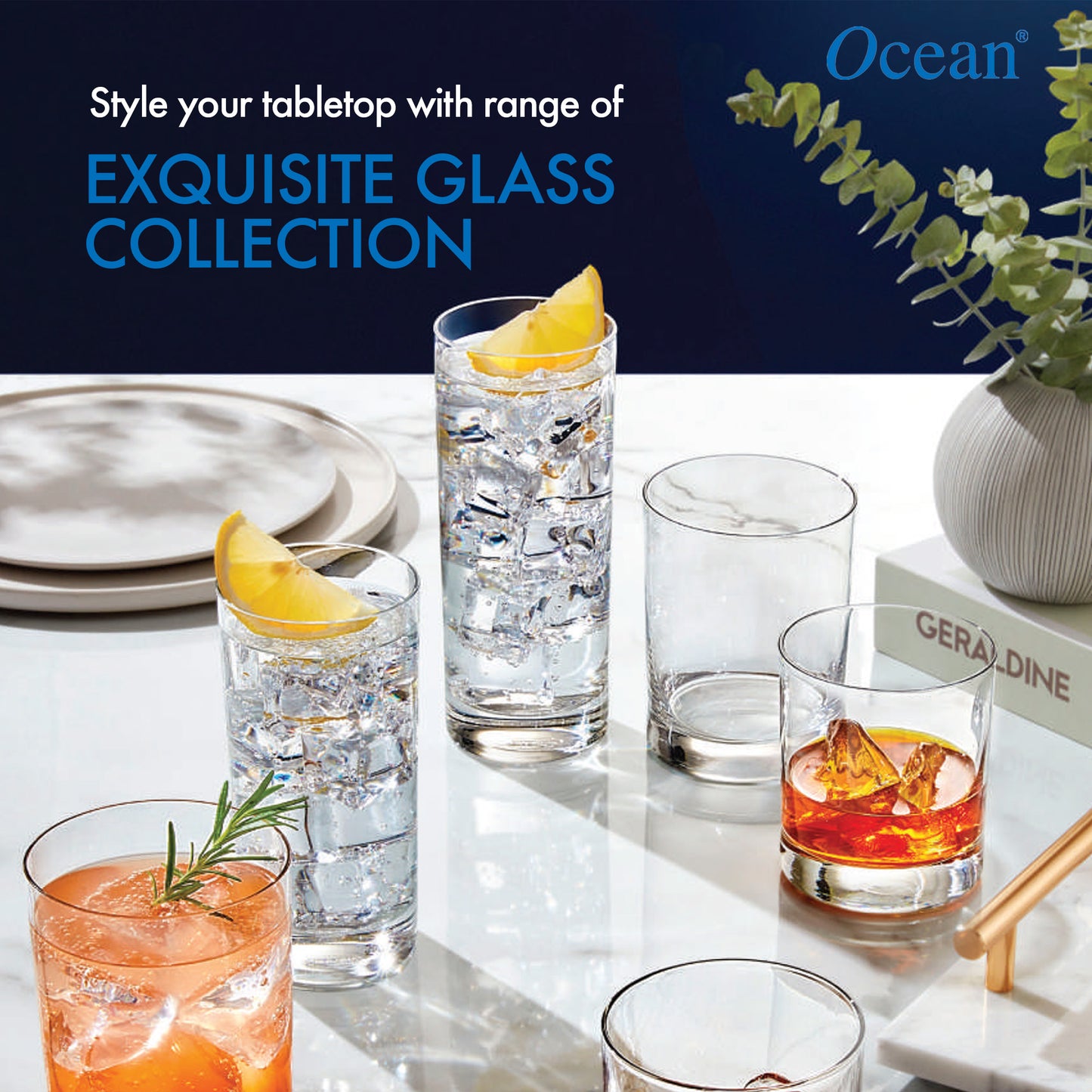 Ocean Glass Munich Beer Mug, 355ml, Transparent Set of 6