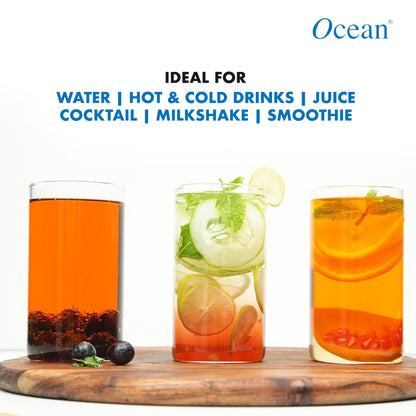 Ocean Long Drink Borosilicate Glass,330ml-Set of 6