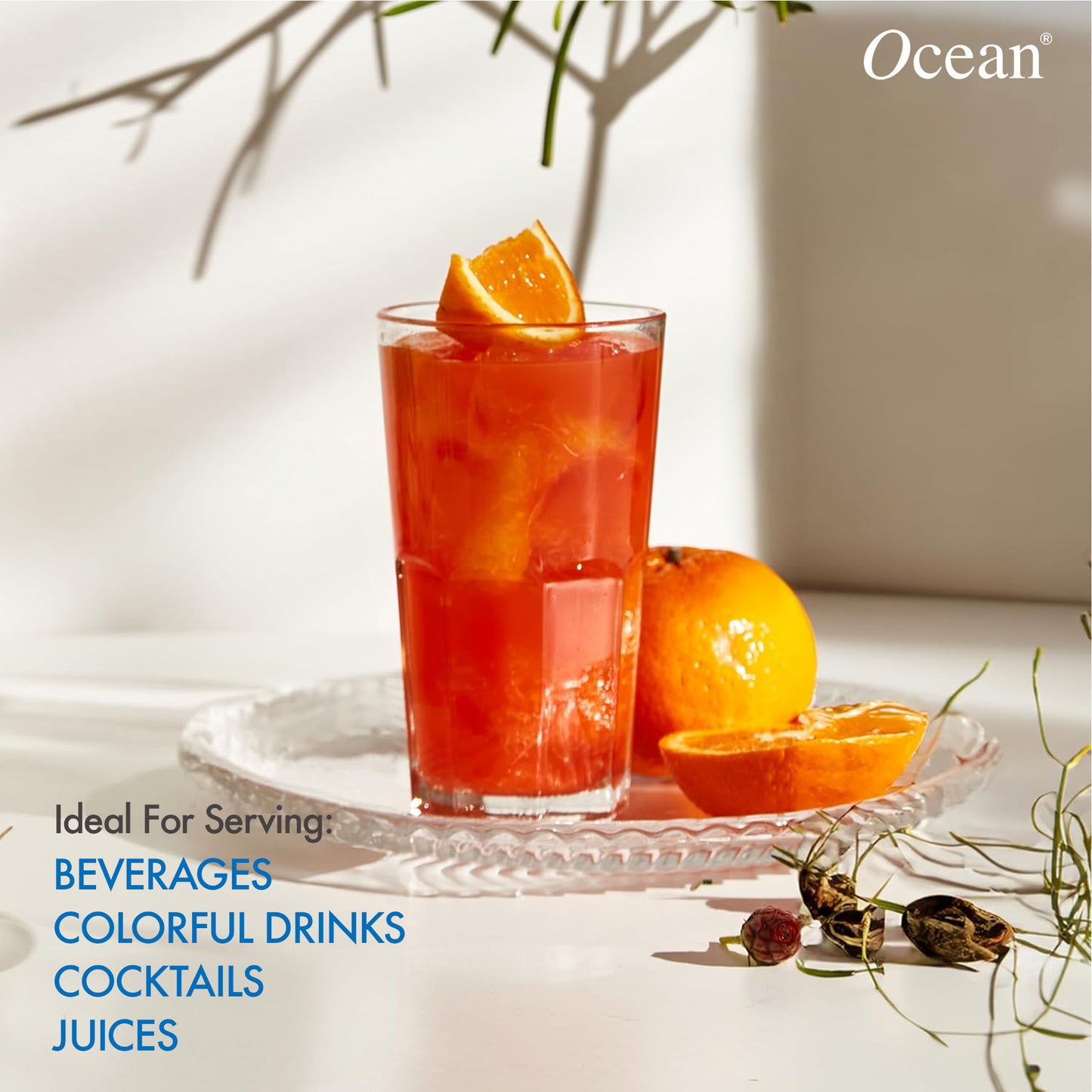 Ocean Centra Hi Ball Glass Set, 300 ml, Set of 6