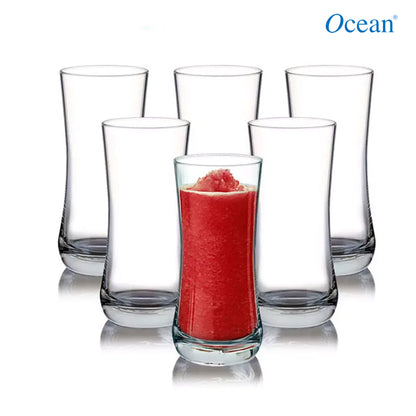 Ocean Aloha Glass Set, 360ml, Set of 6, Transparent