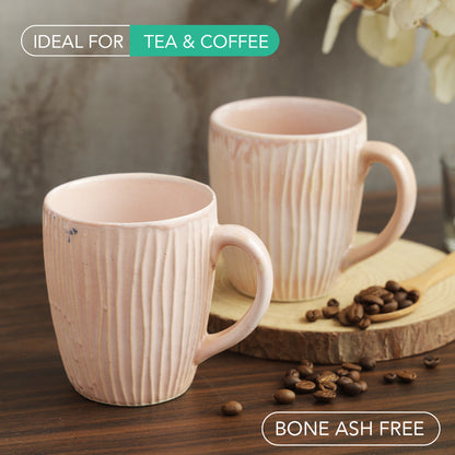 Bhumija Earth Collection By Azure Ceramic Mugs to Gift to Best Friend Tea Coffee Milk Mugs/ Cups, 300 ml capacity- Pink