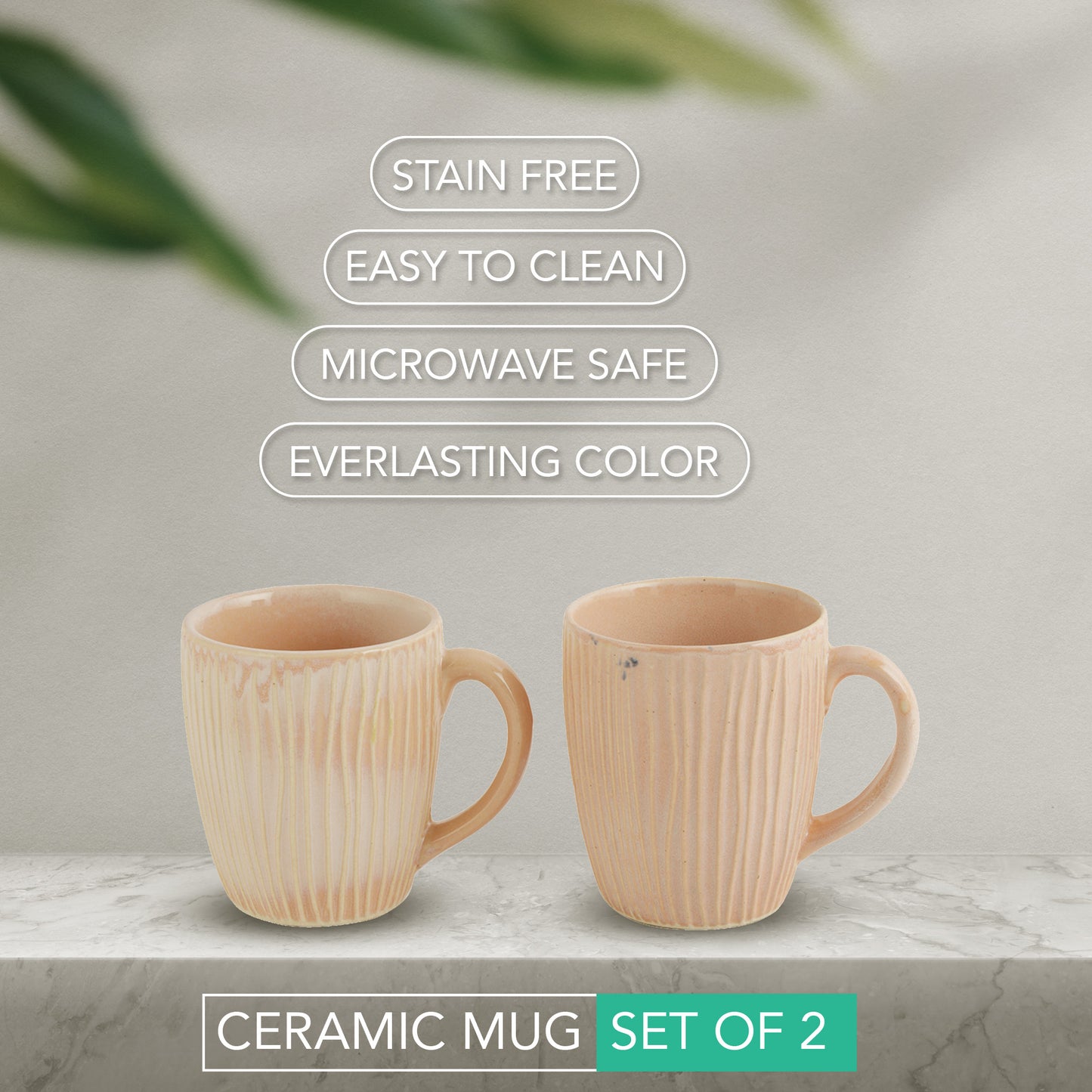 Bhumija Earth Collection By Azure Ceramic Mugs to Gift to Best Friend Tea Coffee Milk Mugs/ Cups, 300 ml capacity- Pink