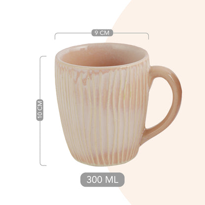 Bhumija Earth Collection By Azure Ceramic Mugs to Gift to Best Friend Tea Coffee Milk Mugs/ Cups, 300 ml capacity- Pink