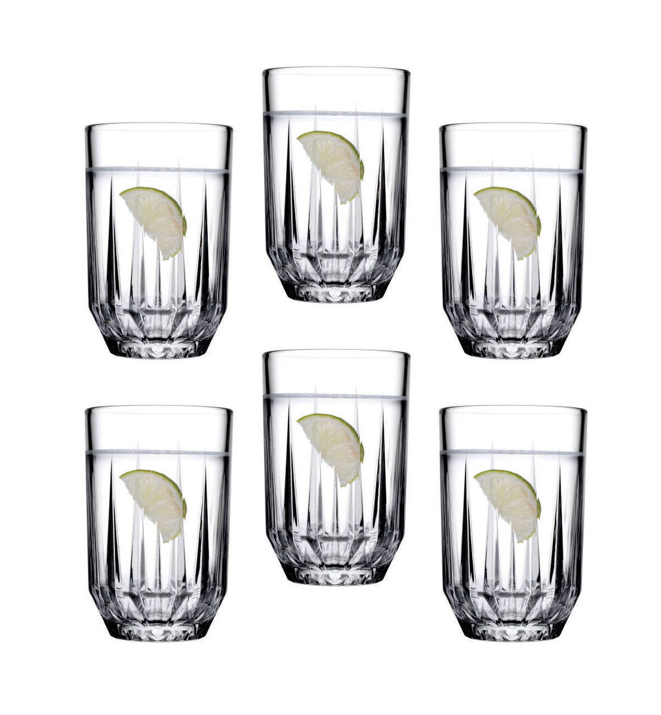 Pasabahce Echo Glass Water Glass Set 350 ml  (Set of 6)