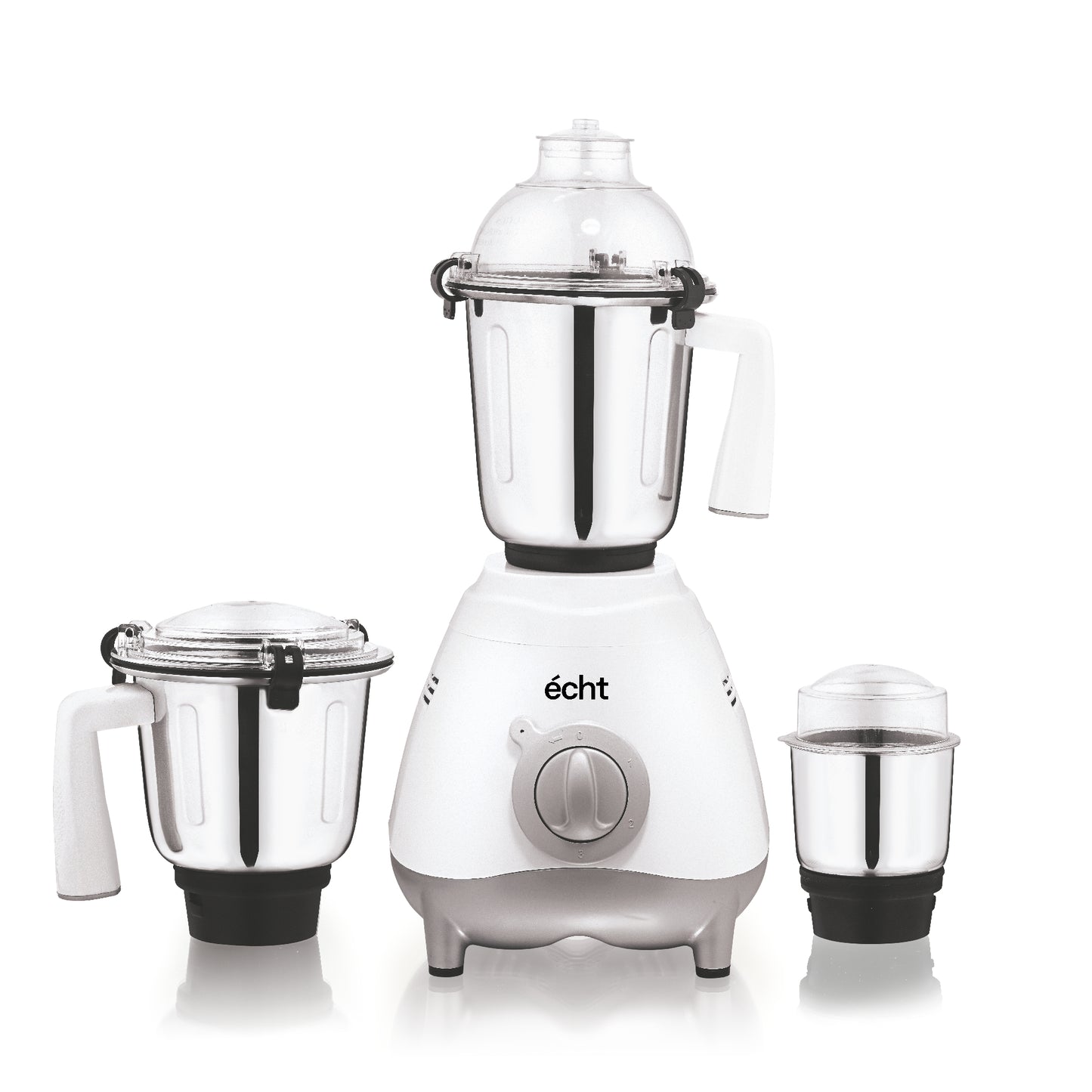 Echt GL 10S Mixer Grinder 1000 Watt, 3 Stainless Steel Jars, Wet Jar (1500 ml), Multipurpose Jar (1000 ml) and Chutney Jar (300ml); with 3 Speed Control, with 2 years warranty, White