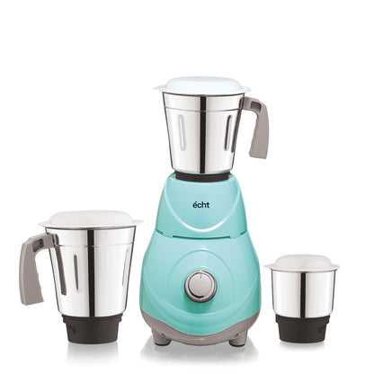 Echt RC 5s Mixer Grinder 550 Watt, 3 Stainless Steel Jars,Wet Jar (1500 ml), Multipurpose Jar (1000 ml), Chutney Jar (300 ml); with 3 Speed Control, with 2 years warranty, Green