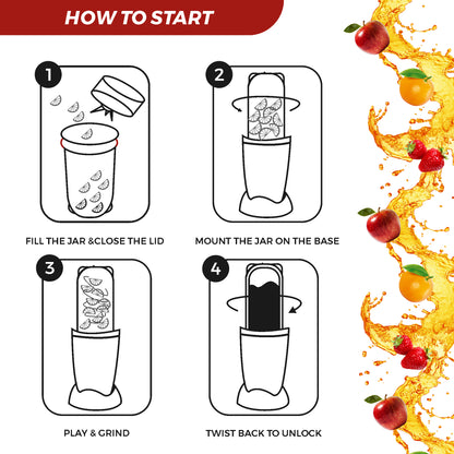 NUTRI BLENDER Grinder by Echt, NB4s 450 Watt,2 Multi purpose Jars for juices, smoothies, shakes, chutneys and dry masala; The Long Jar (500ml) & the Short Jar (300ml) 2 years warranty, Black Splatter