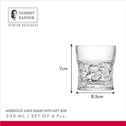 Sanjeev Kapoor Morocco Juice Glass Set of 6 Pcs - 230ml