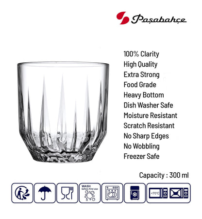 Pasabahce Echo Glass Whisky Glass 300 ml (Set of 6)