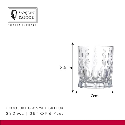 Sanjeev Kapoor Tokyo Juice Glass 230ml Set of 6Pc