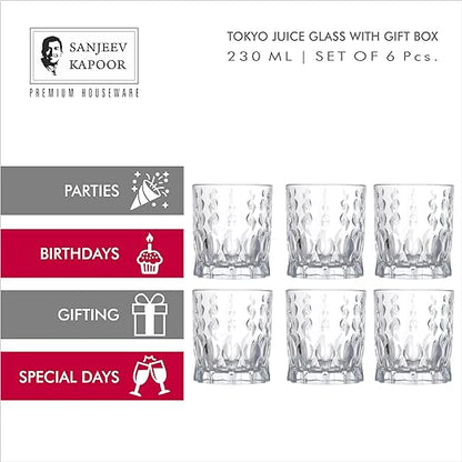 Sanjeev Kapoor Tokyo Juice Glass 230ml Set of 6Pc