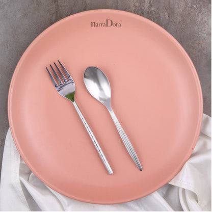 Narradora Sango Coupe Shape Dinner Plate | Premium Crockery Perfect for Gifiting | Lead & Cadmium Free, Mircowave & Dishwasher Safe | Stoneware | Matt Finish | Pink